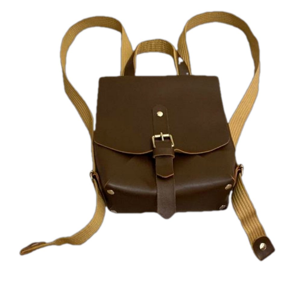 FACHA BEAUTIFUL BROWN ARGENTINA BRAND LEATHER BACKPACK.